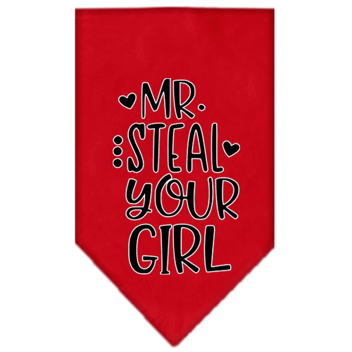 Mr Steal Your Girl Screen Print Bandana Red Small